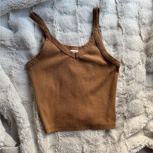 Wild Fable Camel Ribbed Tank Top